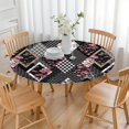 thumbnail image 3 of Pioneer Flower Floral Print Pattern Round Fitted Tablecloth with Elastic Edge,Dining Table Cover Waterproof,Outdoor Round Tablecloth for Camping,Dining,Indoor and Outdoor, 3 of 7
