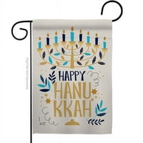 G135328-BO 13 x 18.5 in. Happy Hanukkah Garden Flag with Winter Double-Sided Decorative Vertical Flags House Decoration Banner Yard Gift