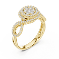 thumbnail image 2 of Zuwelria Certified Moissanite Diamond Rings | Sparkle 0.66 Ct Round Shape Moissanite Diamond Engagement - Promise Ring for Women | Halo with Accents Rings | 18K Yellow Gold Plated Silver Size 9, 2 of 8