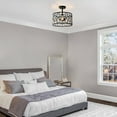 thumbnail image 6 of LNC Uzel 3-Light 13-in Matte Black Crystal LED Semi-flush Mount Light,13"Lx12"Hx13"D, 6 of 13
