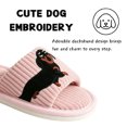 thumbnail image 3 of Knivor Cute Animal Slippers for Women Dachshund Sausage Dog Embroidered Corduroy Open Back House Slippers Warm Non Slip Cozy Indoor Bedroom Slide Slippers, 3 of 9