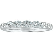Forever Bride 1/10 Carat T.W. Diamond Swirl Wedding Band in Sterling Silver