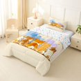 thumbnail image 2 of Manfei Watercolor Corgi Twin Comforter Sets, Splash Ink Bedding Set, Cream Orange, Stars Reversible, 2-Piece, 1 Comforter and 1 Pillowcase, 2 of 7