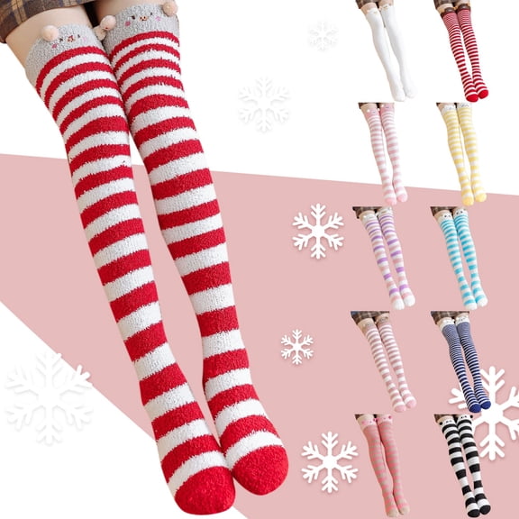 siminsem Over the Knee Socks for Women Thigh High Extra Long Cable Knit Warm Cozy Home Floor Socks Sleeping Soft Thick Leg Warmers Winter Boot Socks Cute Daily Wear, M,One Size