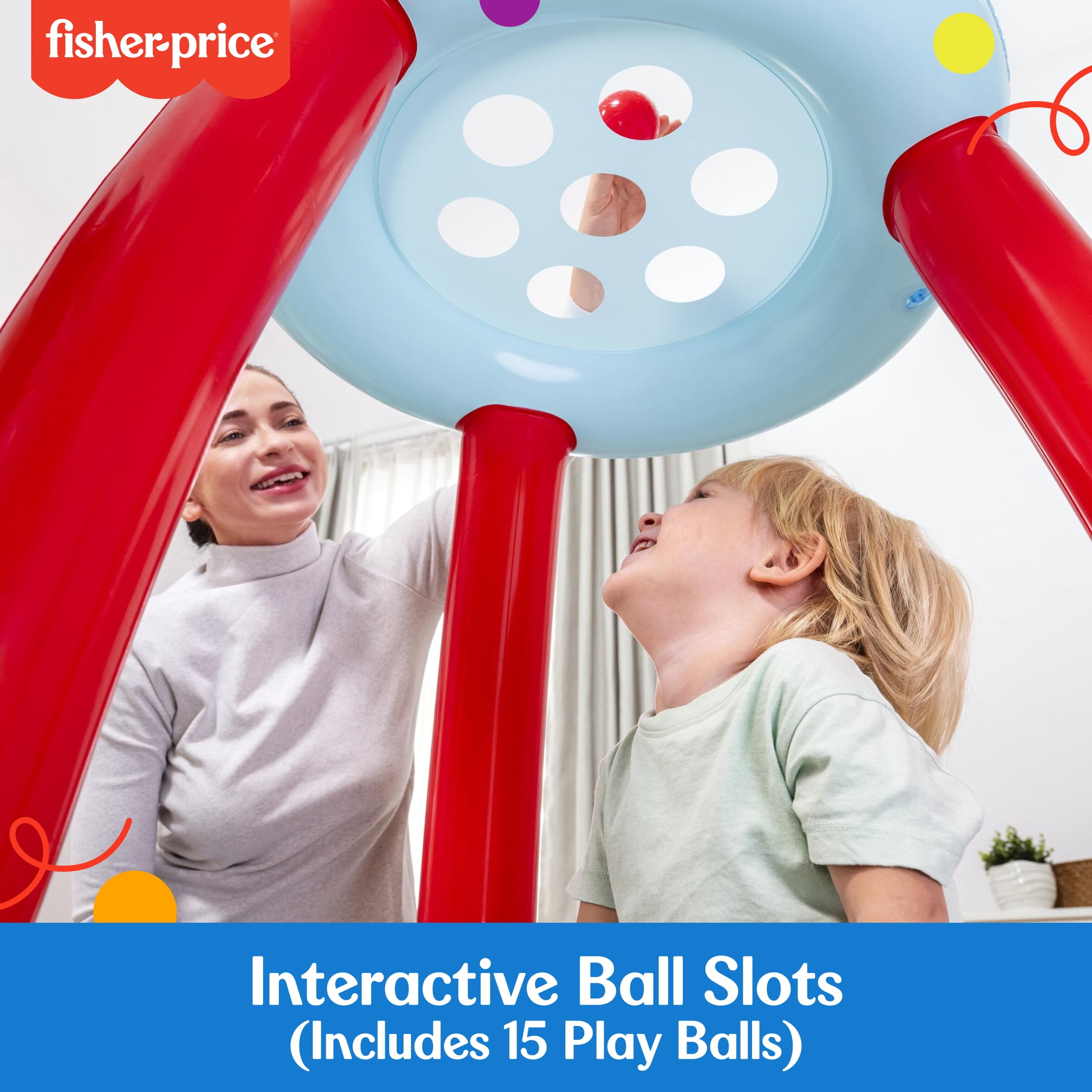 Fisher-Price Lil Sunshine Inflatable Indoor and Outdoor Ball Pit with 15 Play Balls