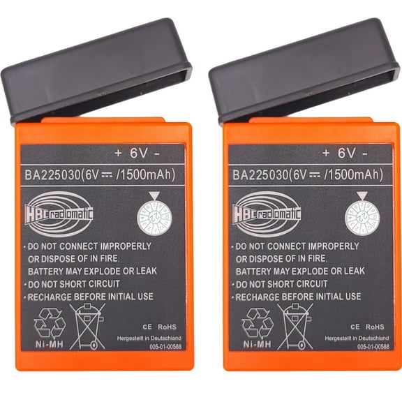 2 Pcs 1500mAh BA225030 6V Ni-Mh Battery for HBC Pump Truck Remote Control Battery