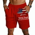 thumbnail image 3 of Iaqnaocc 4th Of July Sweatpants for Men Patriotic 250 anniversary usa flag Mens Shorts Casual Drawstring Athletic Baggy Elastic Waist Beach Shorts for Men With Pockets Red 3XL, 3 of 4