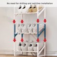 thumbnail image 3 of WRKEKC Clearance Extra-Long 70cm Metal Shoe Rack - 4-Tier High-Capacity Storage for Entryways/Dorms, 3 of 8