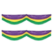 Beistle Mardi Gras Fabric Bunting, Green/Gold/Purple