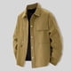 thumbnail image 1 of Blusa y camisa de manga larga con cuello vuelto para hombre, moda masculina, fina, color liso, manga larga, cuello, botón, bolsillo, abrigo grande, poliéster, parte superior, 1 of 6