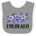 thumbnail image 3 of Inktastic Colorado Columbine Flowers Boys or Girls Baby Bib, 3 of 4