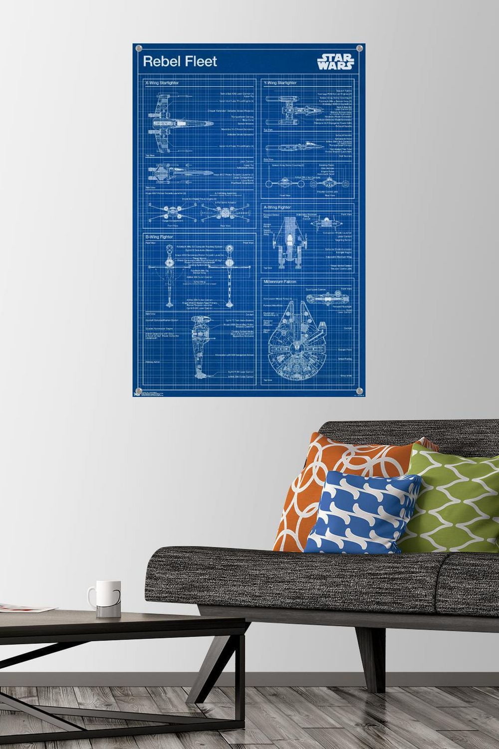 Star Wars: Saga - Rebel Blueprint Wall Poster, 22.375" x 34"
