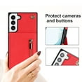 thumbnail image 3 of Allytech Crossbody Case for Samsung Galaxy S22 6.1 Inch, PU Leather Protective Credit Card Holder Zipper Purse Kickstand Handbag Case with Shoulder Strap Women Girl Cover for Galaxy S22 2022, Red, 3 of 13