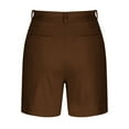 thumbnail image 3 of Women's Summer Casual Twill Solid Color Shorts with Pockets - Polyester Spandex Lounge and Outdoor Shorts, 3 of 7