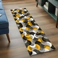 thumbnail image 4 of Yellow Black Wavy Runner Rugs 2x6 ft Medieval Abstract White Grey Yellow Black Texture Washable Hallway Rugs Non-Slip Floor Mats Absorbent Carpet Bedside Runners for Bedroom Kitchen Bathroom Laundry, 4 of 9