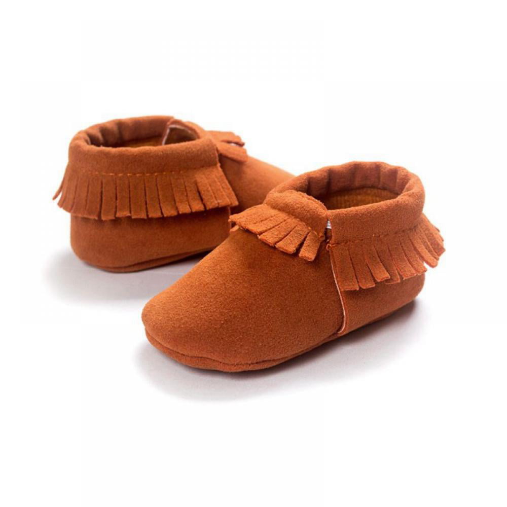 Children Kid Girl Soft Leather Shoes Moccasins Sneakers Anti-slip Prewalkers 