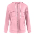 thumbnail image 4 of PFWOWB Zip Up Hoodies for Women Oversized Sweatshirt Jacket Long Sleeve Front Pocket, 4 of 4