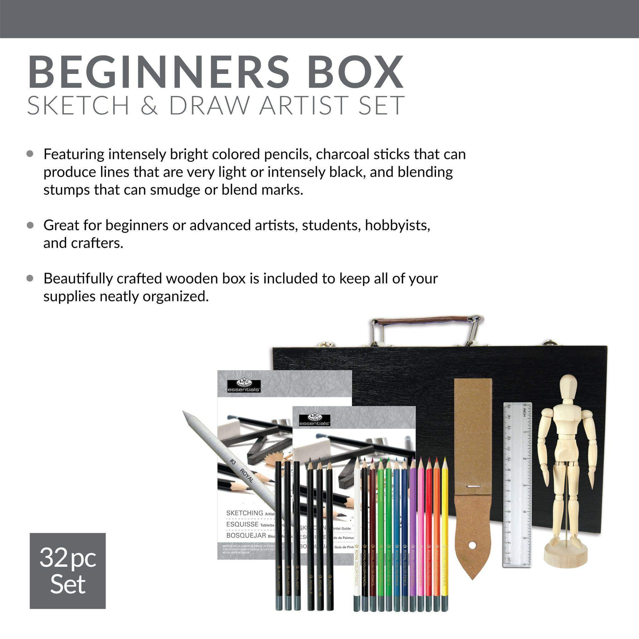 Royal & Langnickel Essentials™ 32pc Sketching & Drawing Travel Art Set