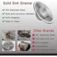 thumbnail image 3 of 4pcs Heavy Duty Stainless Steel Slop Basket Filter Trap, 2.75" Top / 1" Mesh Metal Sink Strainer - PR, 3 of 5