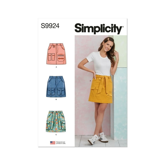 Simplicity Sewing Pattern S9924 - Misses' Cargo Skirts, Size: H5 (6-8-10-12-14)