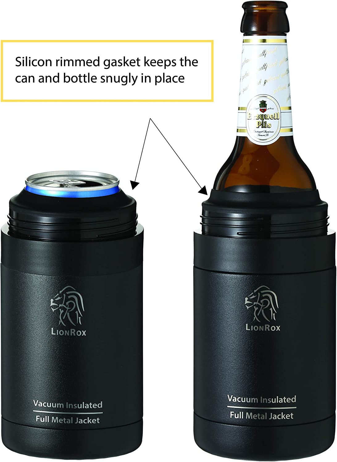 Stepstall Beer Bottle and Can Cooler with Beer Opener, 12 oz. Slim Can Beer  Bottle Insulators Holder, Vacuum Insulated Double Walled Stainless Steel