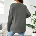 thumbnail image 5 of Fnooota Maternity Long Sleeve Tops, Stretchy Knitted Loose Fit Crew Neck Pregnancy Clothes Gray Size S, 5 of 7