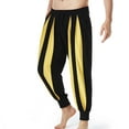 thumbnail image 2 of Lovskoo 2024 Mens Casual Harem Pants Baggy Closed Bottom Color Block Trendy Casual Drawstring Elastic Waist Pocket Trousers Sport Pants Yellow XL, 2 of 9