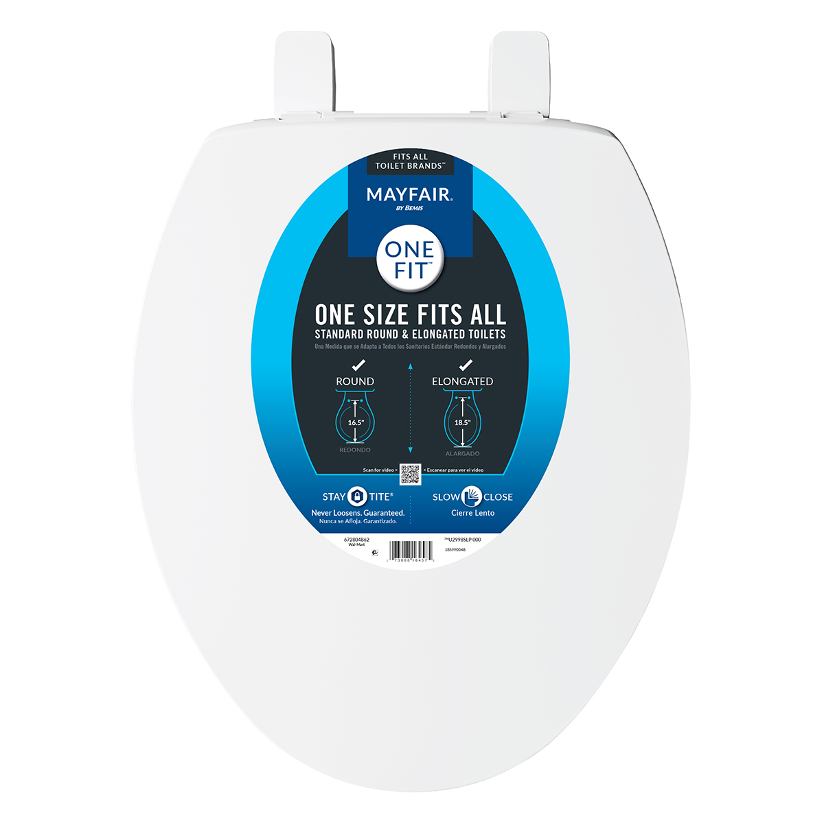 Mayfair One Fit Universal Plastic Toilet Seat with Slow-Close photo 1