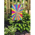 thumbnail image 2 of JSDART Rays Rainbow Striped Pattern White Wave Lines and Circles Abstract Garden Flag Decorative Flag House Banner 12x18 inch, 2 of 2
