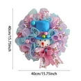 thumbnail image 2 of JHEHF 15.8inch Christmas Snowman Decor Mesh Wreath Holiday Ribbon Bow Ornaments with Xmas Balls for Front Door Porch Wall Window Farmhouse Decor, 2 of 7