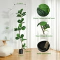 thumbnail image 3 of Artificial Fiddle Leaf Fig Tree - 5FT Fake Plant with Black Nursery Planter, Large Fake Tree for Home or Office Decor - Artificial Plants Indoor Outdoor,Housewarming Gift, 3 of 6