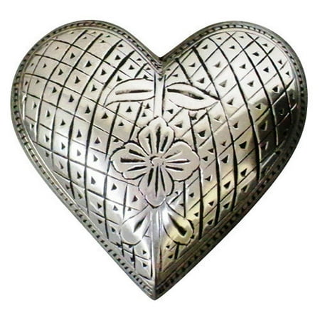 UrnsDirect2U Silver Flower Heart Keepsake Urn