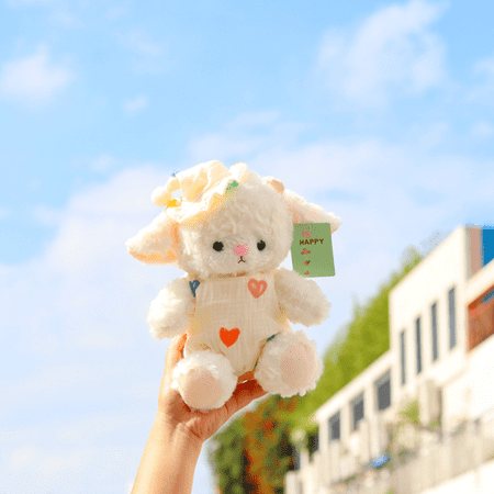 Ultra Soft Lamb Plush Toy Set Matching Outfit Stuffed Animal Duo Fluffy Plush Dolls with Pastel Clothes Cute Cozy Plush Figures for Sofa Bed Shelf Decor Gift Ready Plush Collection