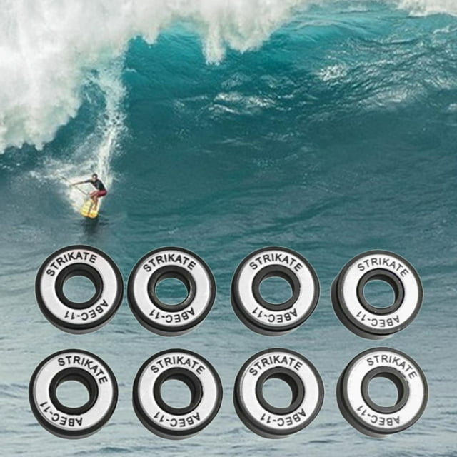 8 Pcs 11 Roulements Précision pour Longboard, Mini Cruisers, Scooter, Patins à Roulettes, Accessoires de Roues - Blanc