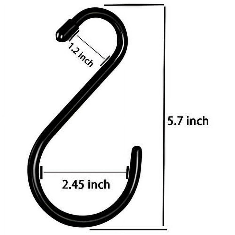 Large Vinyl Coated S Hooks Heavy Duty, 6 inch Non Slip Black Rubber Coated  Metal S Hooks for Hanging Plants, Outdoor Lights and Kitchen Pot Pan Cups