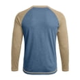 thumbnail image 6 of WIZUTIZ Men's Long Sleeve T-Shirt Color Block Raglan Sleeve Pullover Round Neck Stretchy Casual Top Polyester Viscose Spandex for Daily Outdoor Sports Wear Mens Fashion, 6 of 7