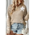 thumbnail image 1 of a.Jesdani Plus Size Knit Sweater: Flattering Star Print, Fit for All, 1 of 8