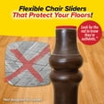 thumbnail image 5 of Ruby Sliders As Seen On TV by BulbHead - Red Means They’re Authentic - Premium Chair Covers Protect Hardwood & Tile Floors from Scratching - Fits Most Furniture Leg Sizes & Shapes - 8 Pack, 5 of 10