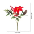 thumbnail image 3 of Ramo de flores artificiales de plástico, decoraciones navideñas, ramo de flores artificiales de piñas navideñas, ramo de flores rojas grandes con asa, agujas de pino artificiales, arreglos florales de, 3 of 6