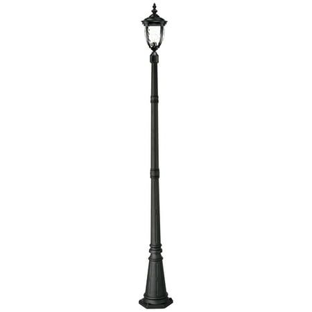 John Timberland Traditional Outdoor Post Light with Flat Base Pole Texturized Black 99 3/4 Clear Hammered Glass for Garden Yard
