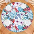 thumbnail image 2 of 44in Round Tablecloth with Elastic Edge, Waterproof Fitted Table Cover for 36-44" Tables, Floral Theme Polyester Reusable Table Cloths Wipe Clean for Picnic, Dining, Outdoor Use and Party Decor, 2 of 7