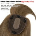 thumbnail image 5 of Benehair Real Hair Clip In Extensions Clip In Hairpiece Silk Base Topper Toupee Wiglet Top 100% Remy Human Hair Piece With Bang Crown 13cm*15cm Brown 6"-22", 5 of 11