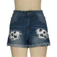thumbnail image 4 of Jewelreauty Women Denim Shorts Casual Button Graphic Cut Out Ripped Jean Shorts with Pockets, 4 of 9