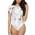 thumbnail image 1 of Balery Cute Poodle Dog Body de cuello redondo de manga corta para mujer Tops de manga corta Tops básicos-XX-Large, 1 of 7
