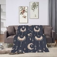 thumbnail image 6 of DouZhe Ultra-Soft Micro Fleece Lightweight Flannel Bed Blanket, Mystical Crescent Moon Print Cozy Warm Throw Blankets, 50"x40", 6 of 7