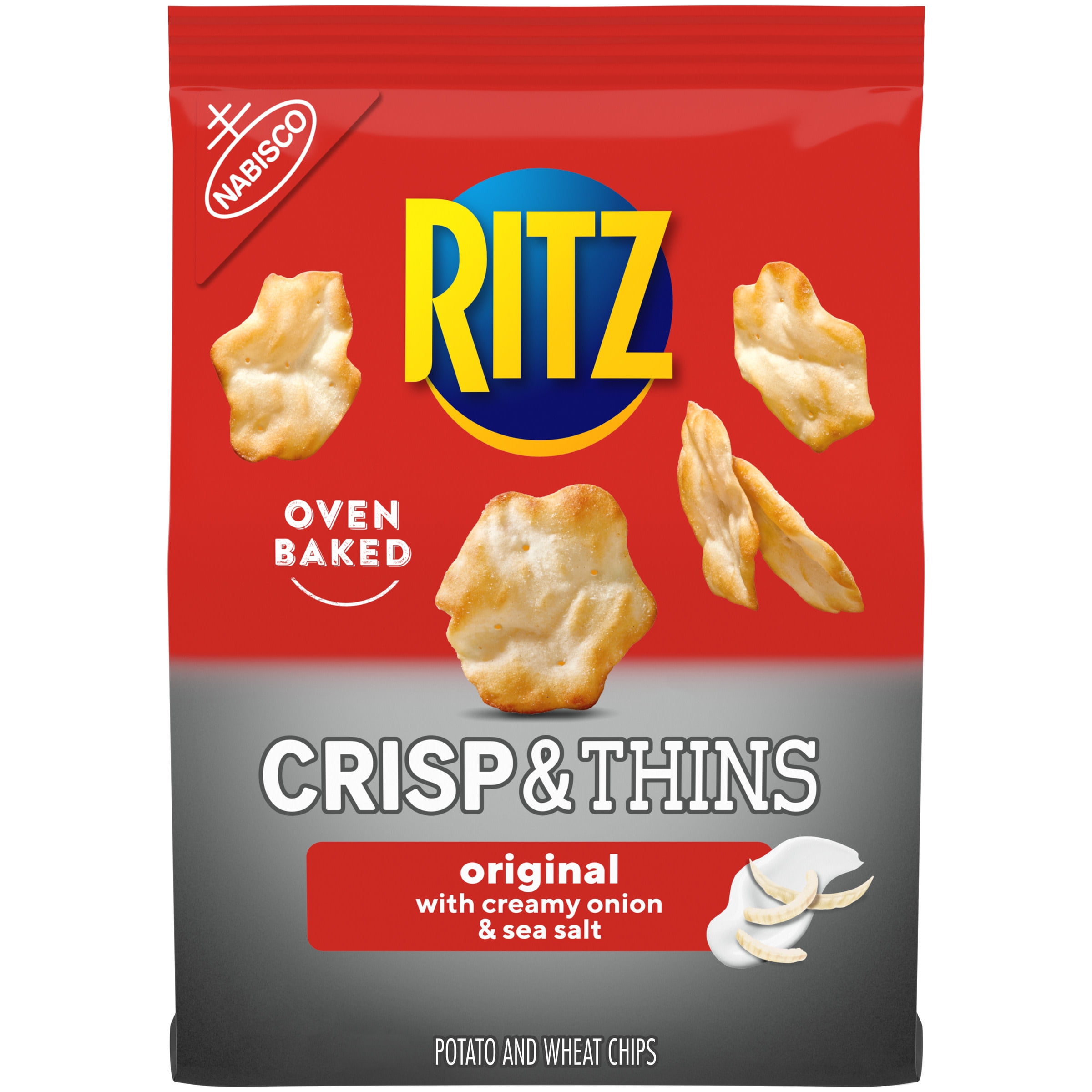 RITZ Crisp and Thins Original with Creamy Onion and Sea Salt Chips, 7.1 oz