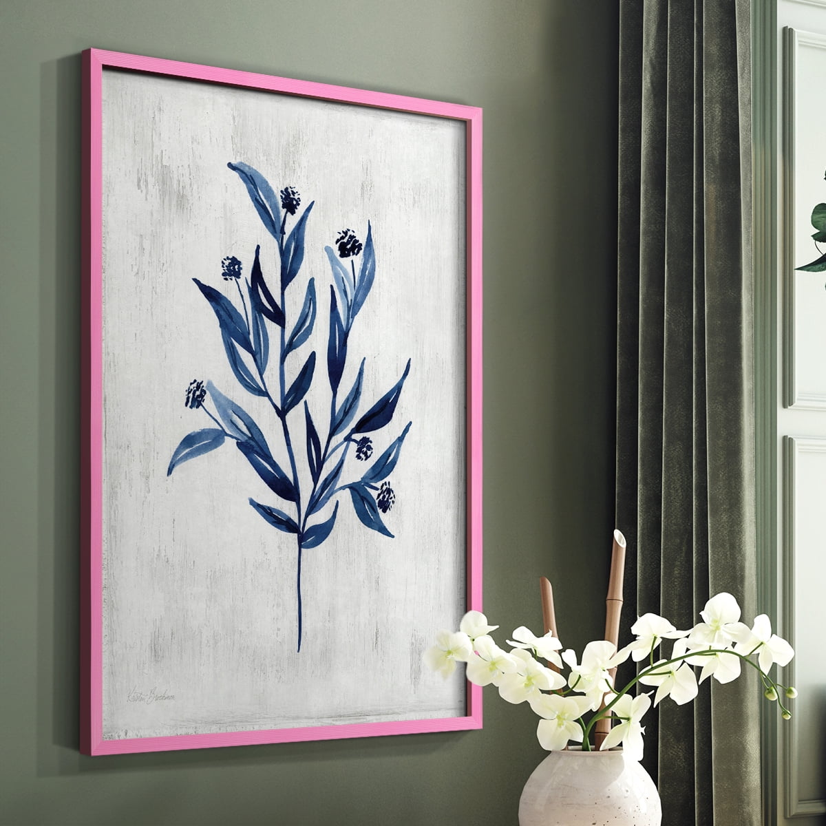 Wild Indigo III Framed Print in Pink Solid Wood 11 x 14 Framed Print