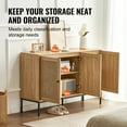 thumbnail image 3 of VEVOR Rattan Cabinet Storage with 3 Magnetic Doors & Adjustable Shelves Natural, 3 of 9