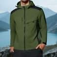 thumbnail image 2 of WTOBBY Men's Colorblock Waterproof Windbreaker Jacket for Outdoor - Hooded with Zip-Up, Multi-Pockets,Ideal for Hiking, Wind Protection, and Stylish Casual Wear,Army Green L, 2 of 8