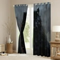 thumbnail image 4 of Feelyou 3D Jungle Wolf Black Out Curtains for Teens, Woodland Wildlife Lover Curtains Pack of 2 (42x63 Each), Rustic Animal Theme Bedroom Curtains, Window Curtains Bedroom Decor, 4 of 7
